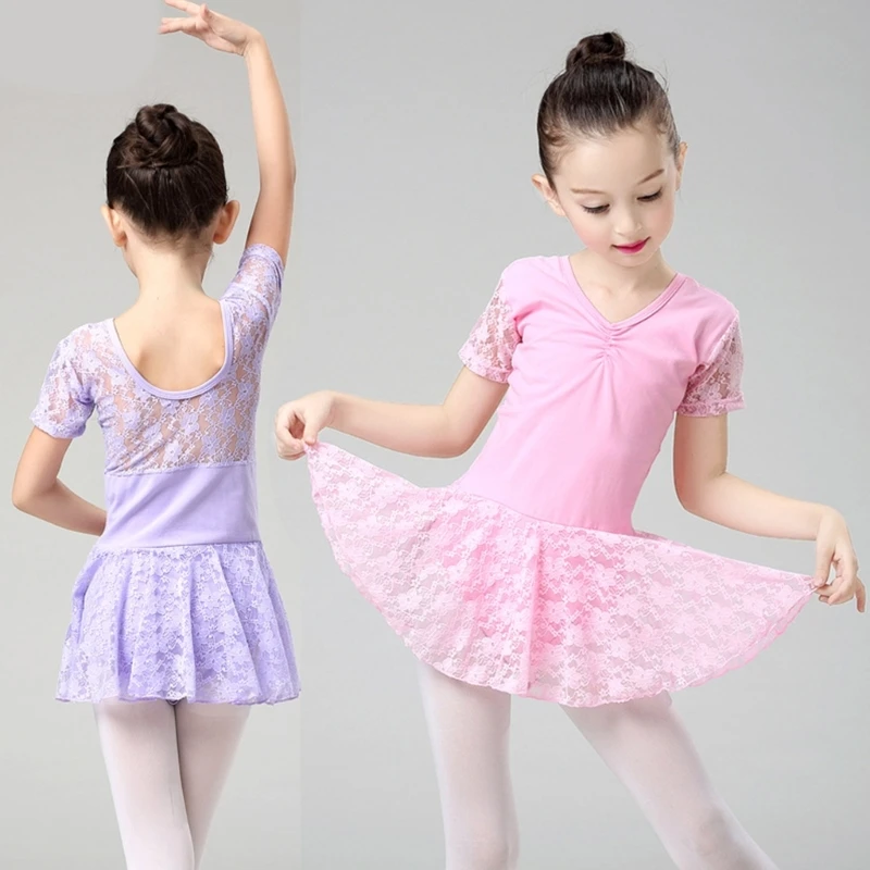 

Summer Girls Dancewear Children Training Solid Color Clothes Breathable Gauzes Dances Class Costumes Performances Skirt