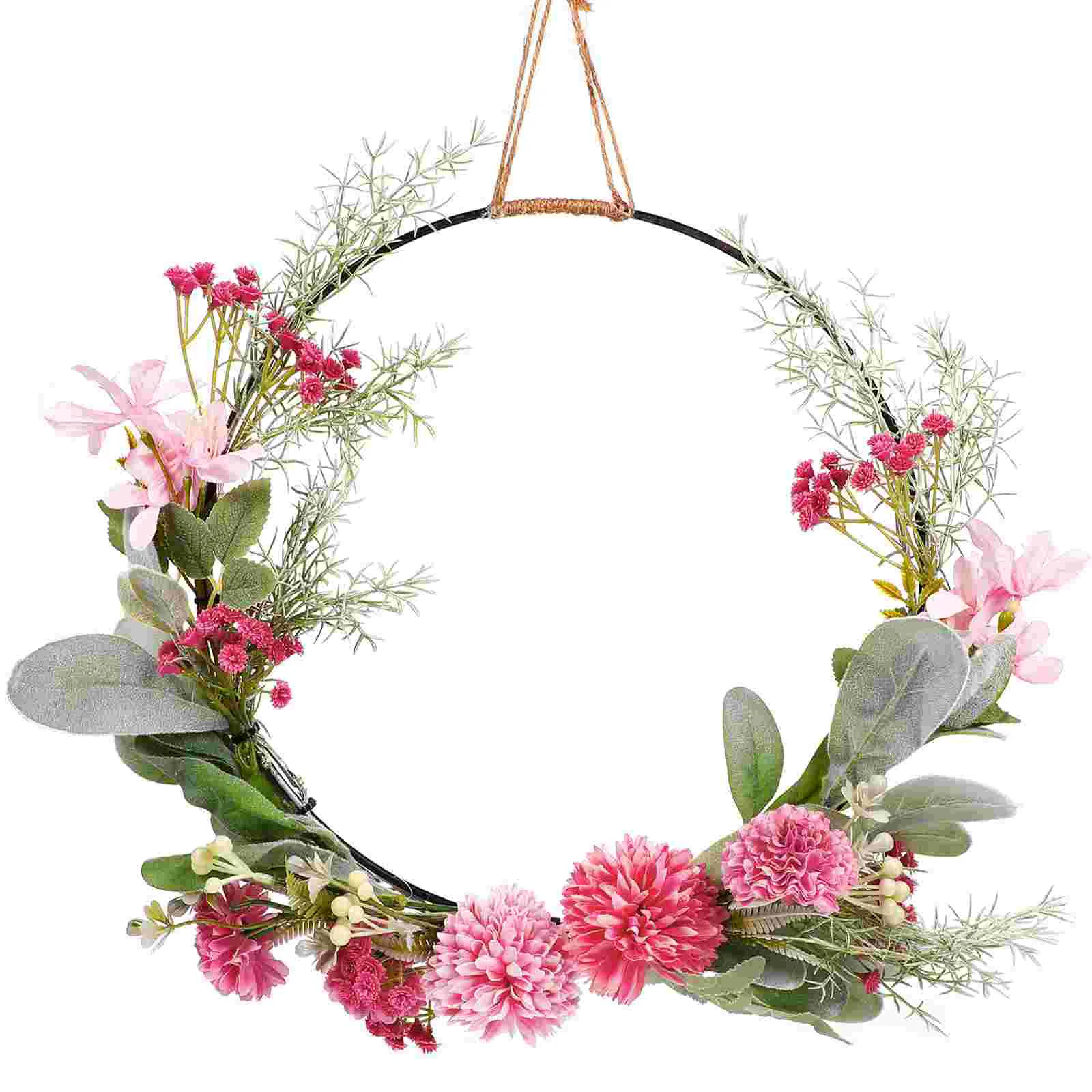 

Artificial Garland Hanging Decor Window Hanger Flowers Swag Dried Wreath Pink Wreaths Front Door