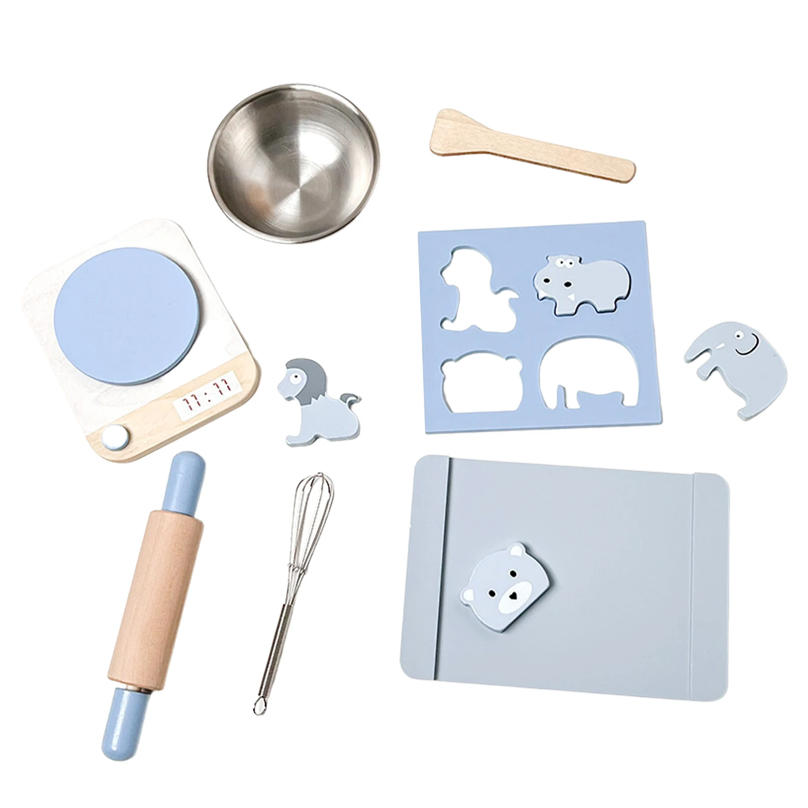 

Kitchen Accessories For Kids Educational Learning Tools With Stainless Steel Bowl ScaleEgg Beater And So On For Toddlers