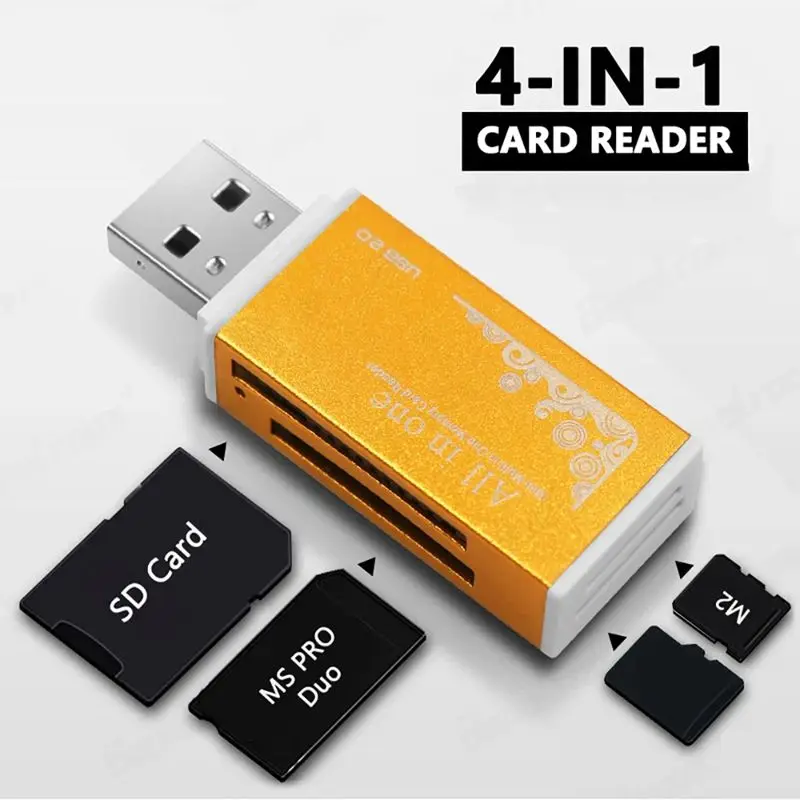 Устройство для чтения SD-карт 4 в 1 usb 2 0 TF-карта SDHC MMC/RS MMC PRO/MS DUO M2 адаптер ноутбука