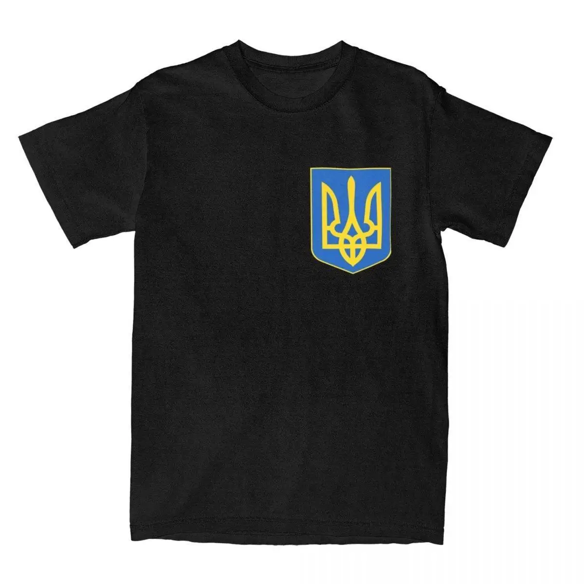 Unique Ukraine Coat Of Arms T-Shirt Men Round Neck Cotton T Shirts Short Sleeve Tee Shirt Gift Idea Tops