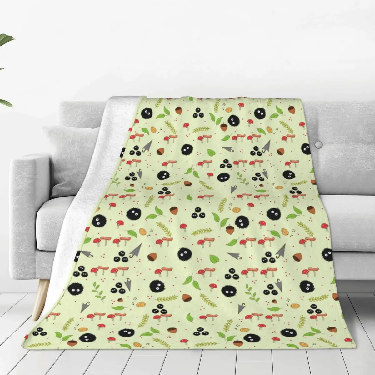 

Cute Totoro Anime Blankets Coral Fleece Plush Studio Ghibli Super Warm Throw Blanket for Bed Bedspread