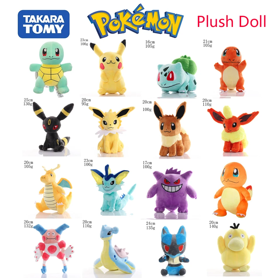 

40 Style Pokemon Plush Toys Gengar Jigglypuff Snorlax Eevee Lapras Charizard Stuffed Doll Anime Pocket Monster Plush Collection