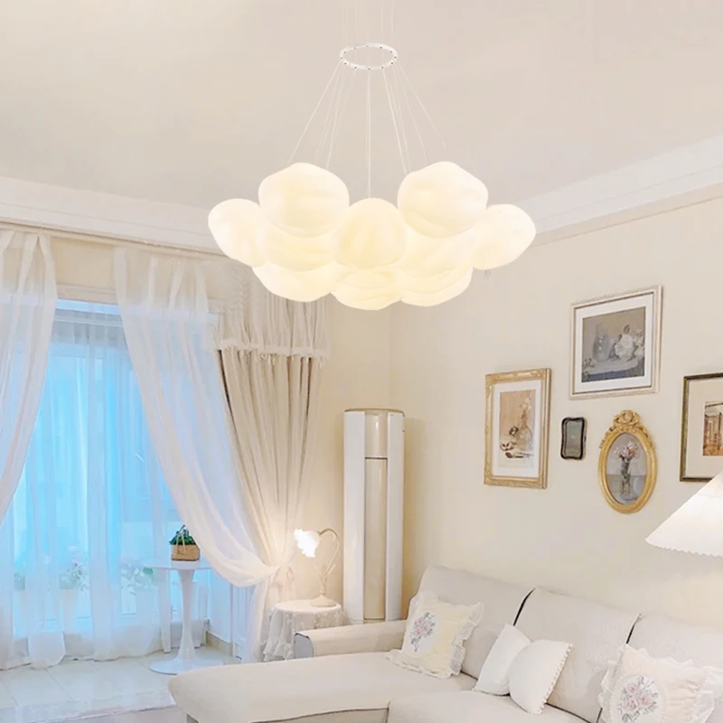 

Новинка 2023, Современные светодиодные люстры в скандинавском стиле, молочно-белые подвесные светильники для гостиной, столовой, спальни, роскошное украшение для дома