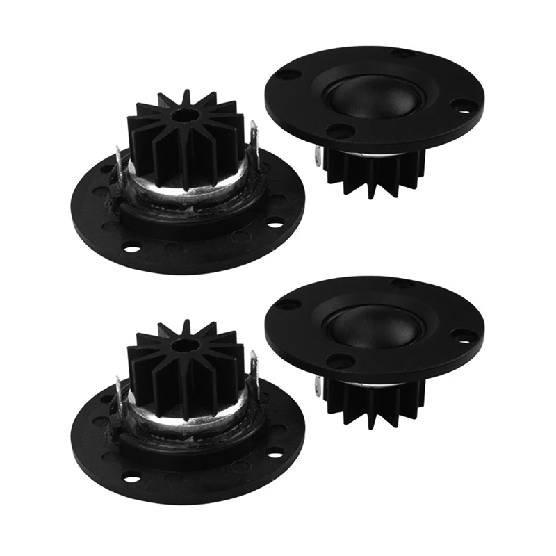 

Top Tweeter Speaker 6 Ohm 30W Hifi Soft Dome Silk Film Treble Loudspeaker Neodymium Toothed Heat Sink 4Pcs