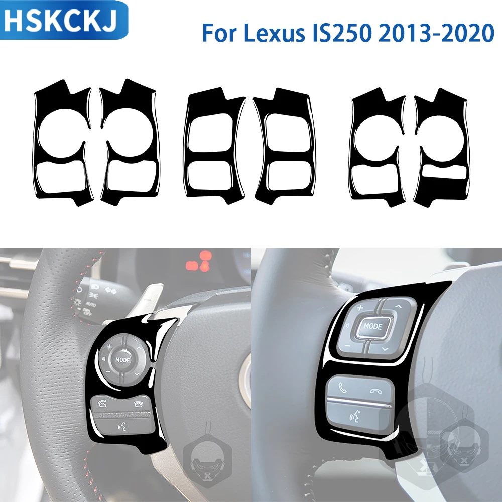 

Аксессуары для автомобилей Lexus IS250 2013-2020, черные пластиковые пуговицы на внутреннее рулевое колесо, декоративная наклейка для отделки панели