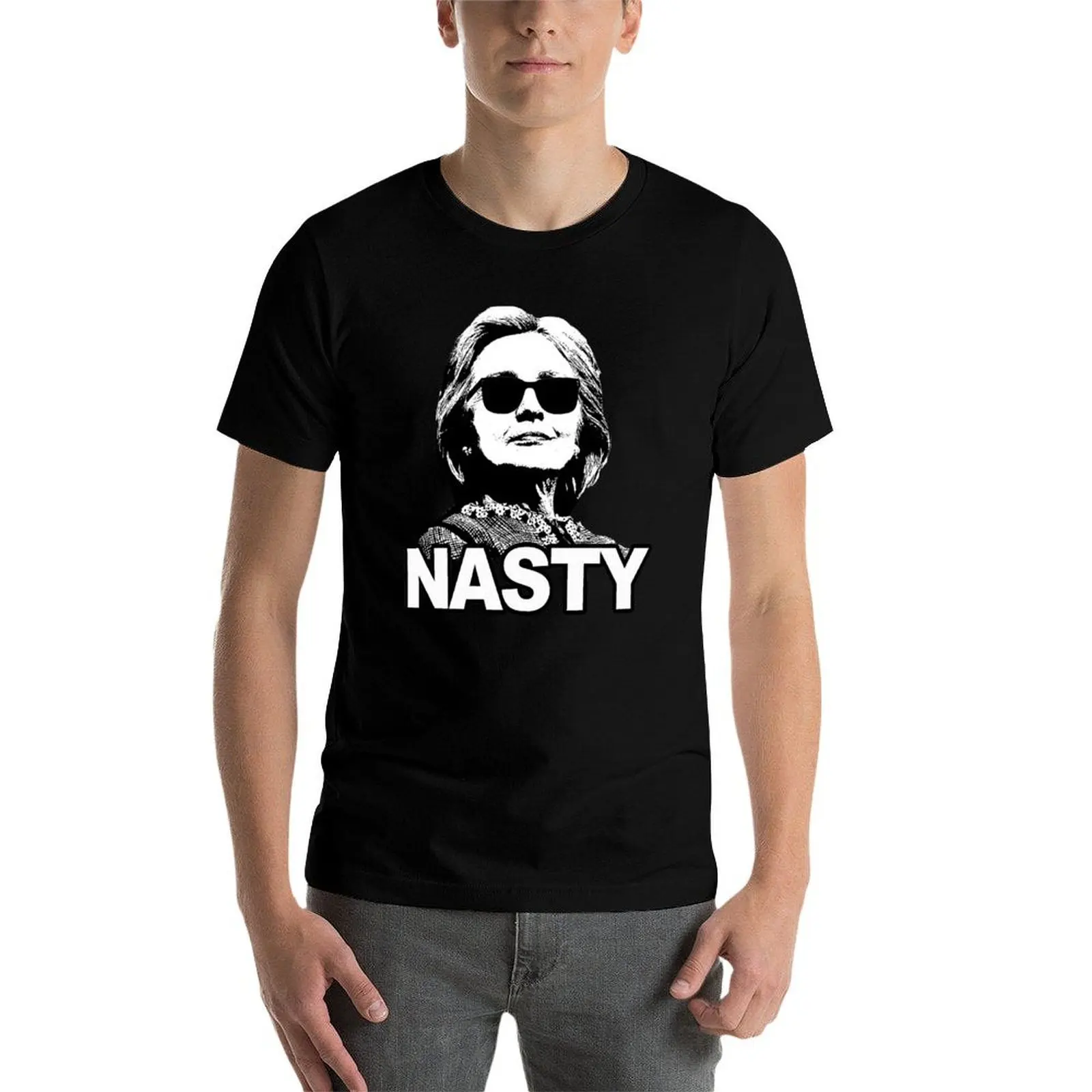 Фото Футболка с надписью «Hillary Clinton Nasty Woman», рабочая футболка с короткими рукавами №3