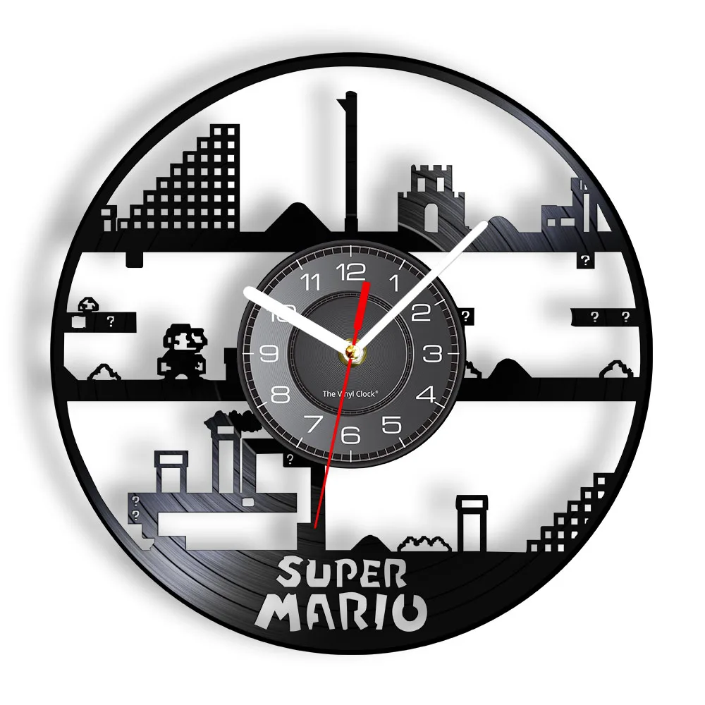 

Classic Retro Game Vinyl Record Wall Clock Modern Wall Lamp 3D Wall Watches Time Clocks Creative Handmade Watch Game Lover Gift