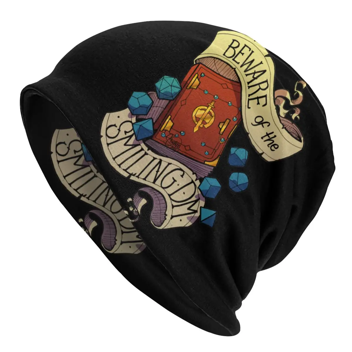 

Dnd Dice Dnd Dice Bonnet Hat Knitting Hats Ski Skullies Beanies Hats Beware of the Smiling Dungeon Master Warm Dual-use Cap