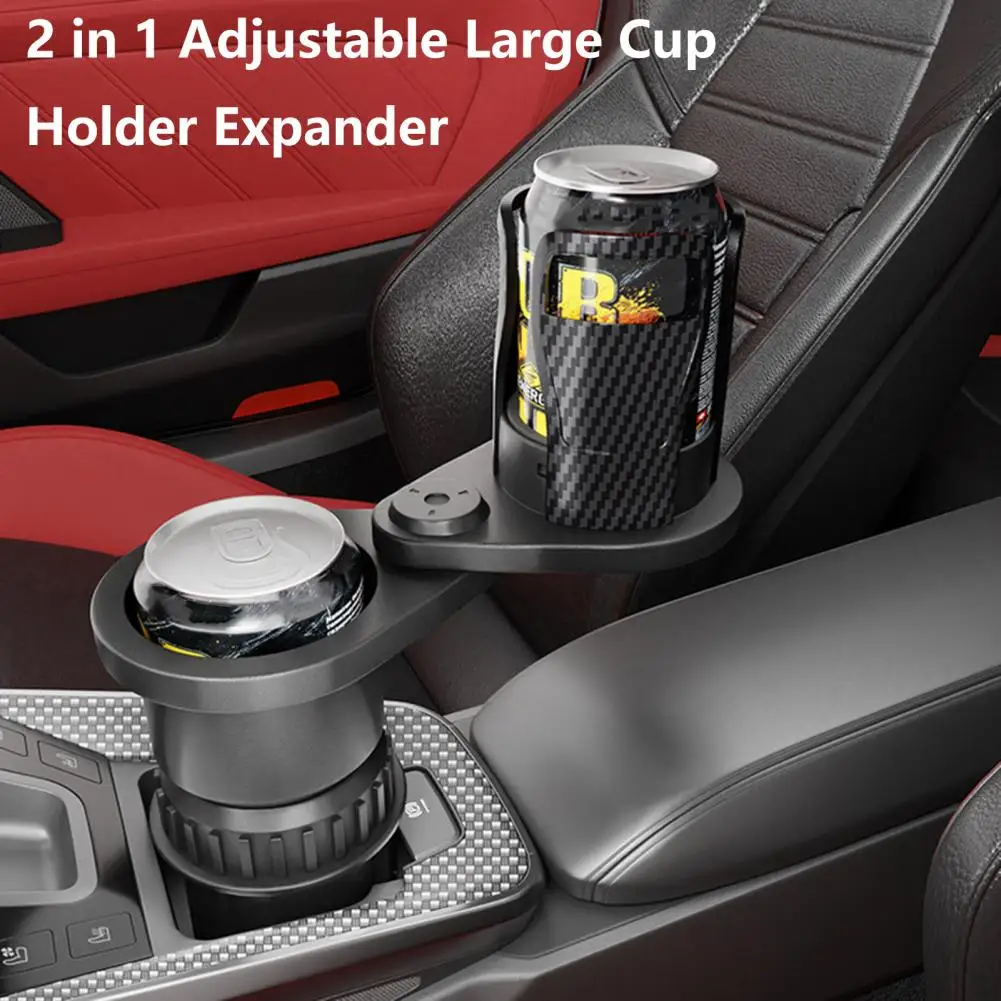 

Mobile Phone Holder 360° Rotation Drink Bottle Holder Non-slip Storage 2 in 1 Large Cup Holder Expander Car Accessory