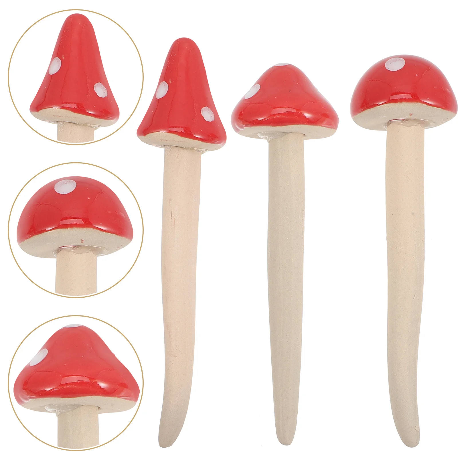 

Mushroom Garden Mushrooms Ceramic Decor Outdoor Statue Decorations Ornament Clearance Fairy Micro Figurine Landscape Gardens