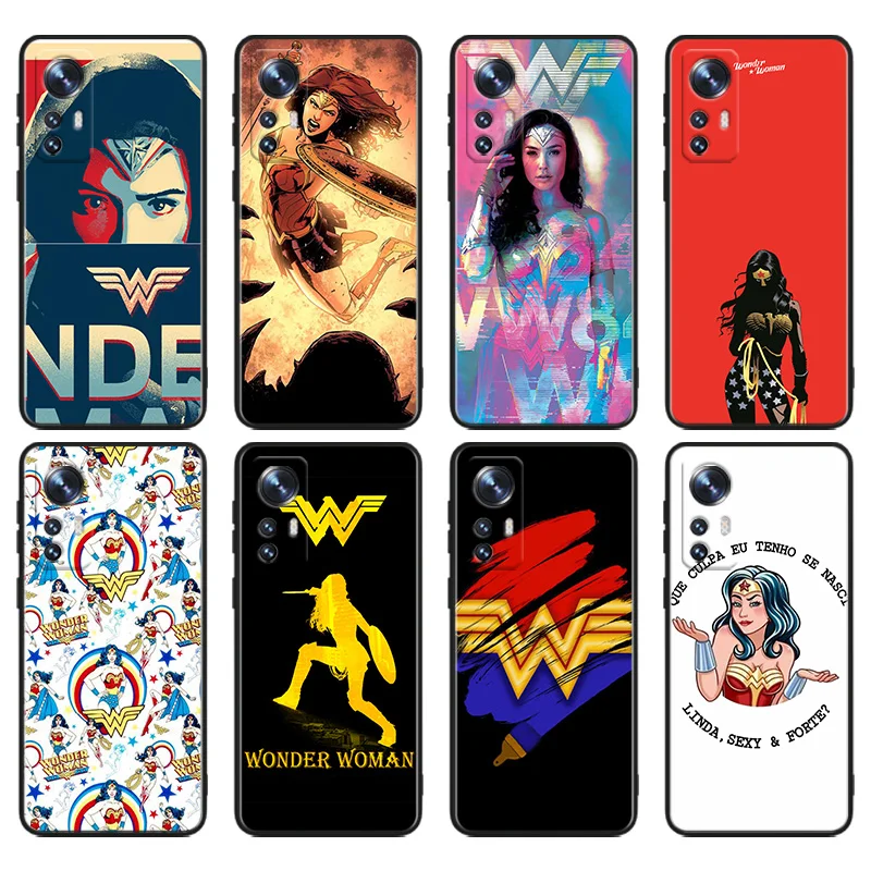 

Wonder Woman Cute Phone Case For Xiaomi Mi 12T 12S 12X 11i 11X 11T 11 10T 10S Ultra Pro Lite Black Soft Cover