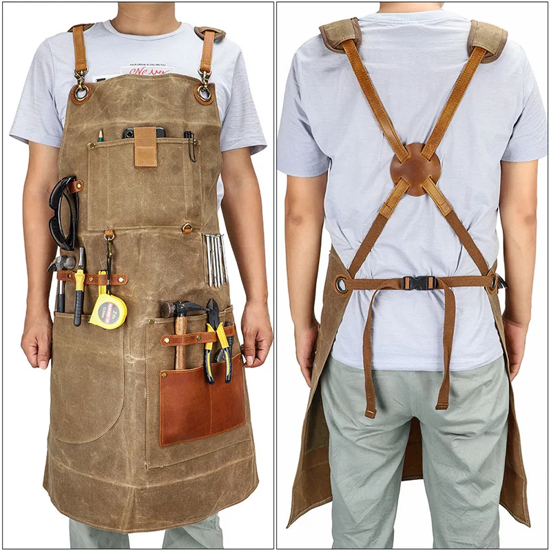 

Apron canvas apron multi-function pocket apron hairdresser woodworking uniform