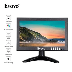 Eyoyo 8 inch 16:9 CCVT Monitor, Portable 1280X720 High-Resolution IPS Full View Display Screen Support HDMI/VGA/AV/BNC/SPEAK