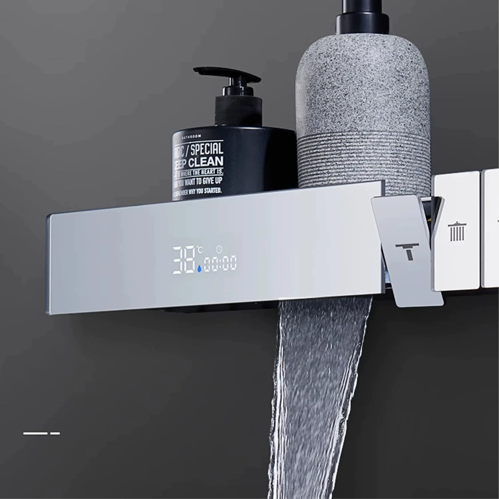 Роскошная настенная душевая система из хромированной латуни со скрытым дизайном