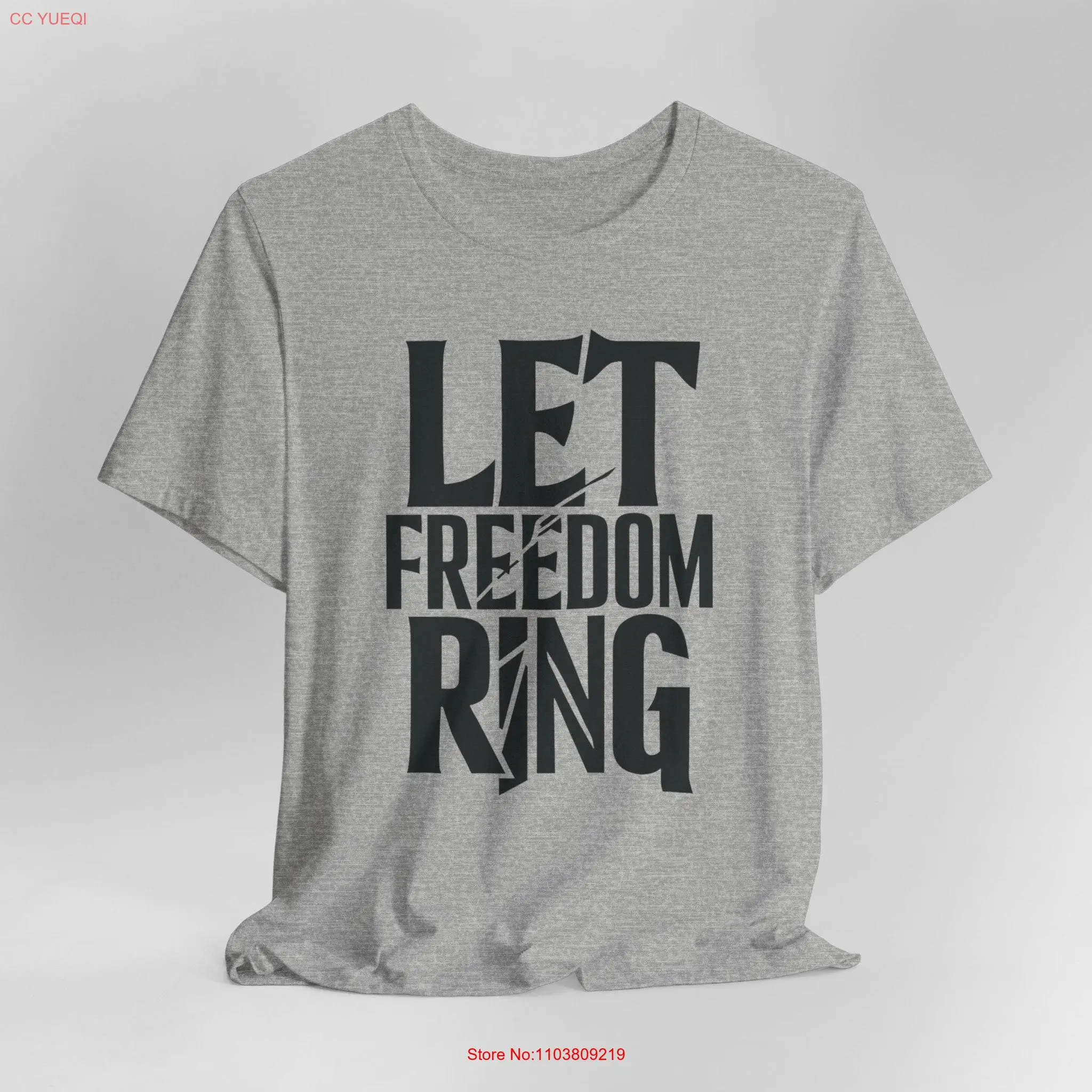 Patriotic Let Freedom Ring T Shirt American Flag USA long or short sleeves