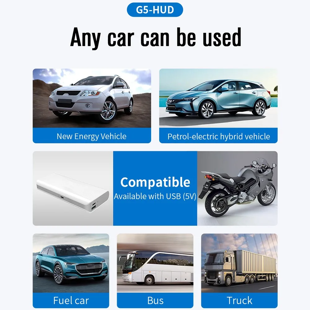 G5 HUD GPS Спидометр HD Автомобильный дисплей на лобовое расстояние км/ч миль/ч