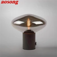 aosong nordic contemporary table lamp simple black glass desk light led home decor bedside parlor