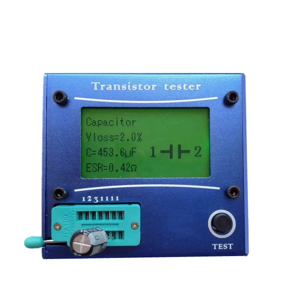 Mega328 M328 LCR-T4 12846 LCD Digital Transistor Tester Meter Backlight Diode Triode Capacitance ESR With Blue Case