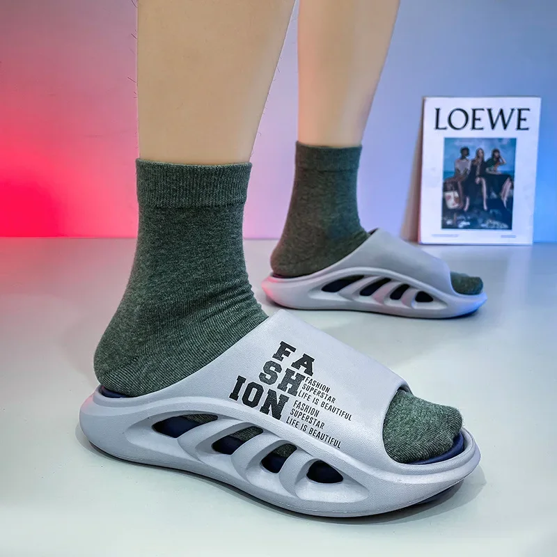 Мужские летние сандалии Evshine шлепанцы удобные дышащие для дома пляжные с