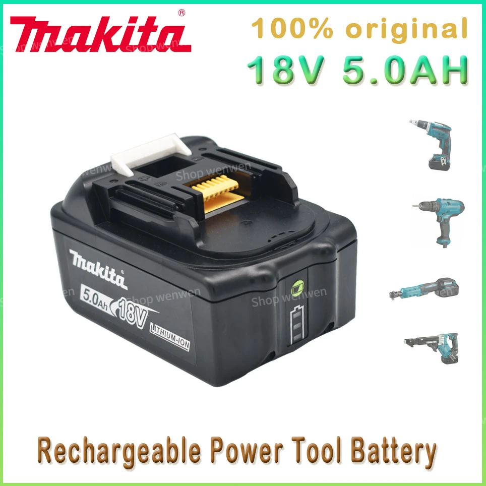 

Makita 100% оригинальный 18V 5.0Ah перезаряжаемый аккумулятор для электроинструмента с зеркальной заменой литий-ионных аккумуляторов LXT400 BL1860 BL1850 BL1840