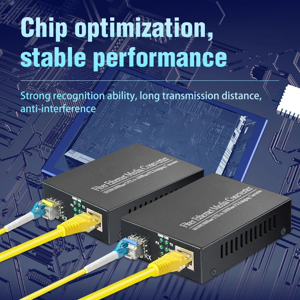 Медиаконвертер EWIND Gigabit SFP Fiber на Rj45 1000 Мбит/с волоконно-оптический переключатель с