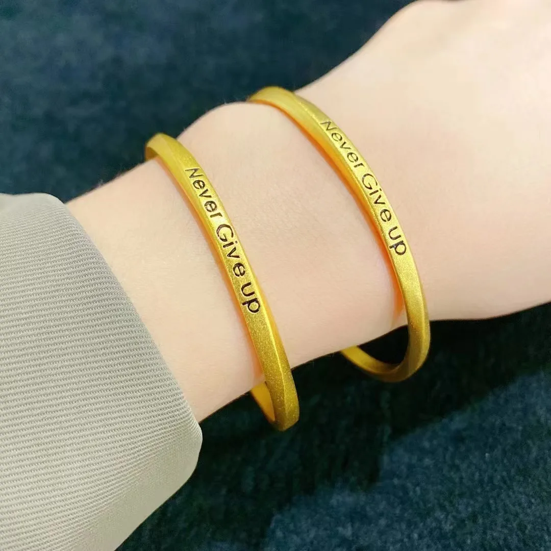 Модный браслет с буквами золотого цвета 14 к для женщин в классическом стиле