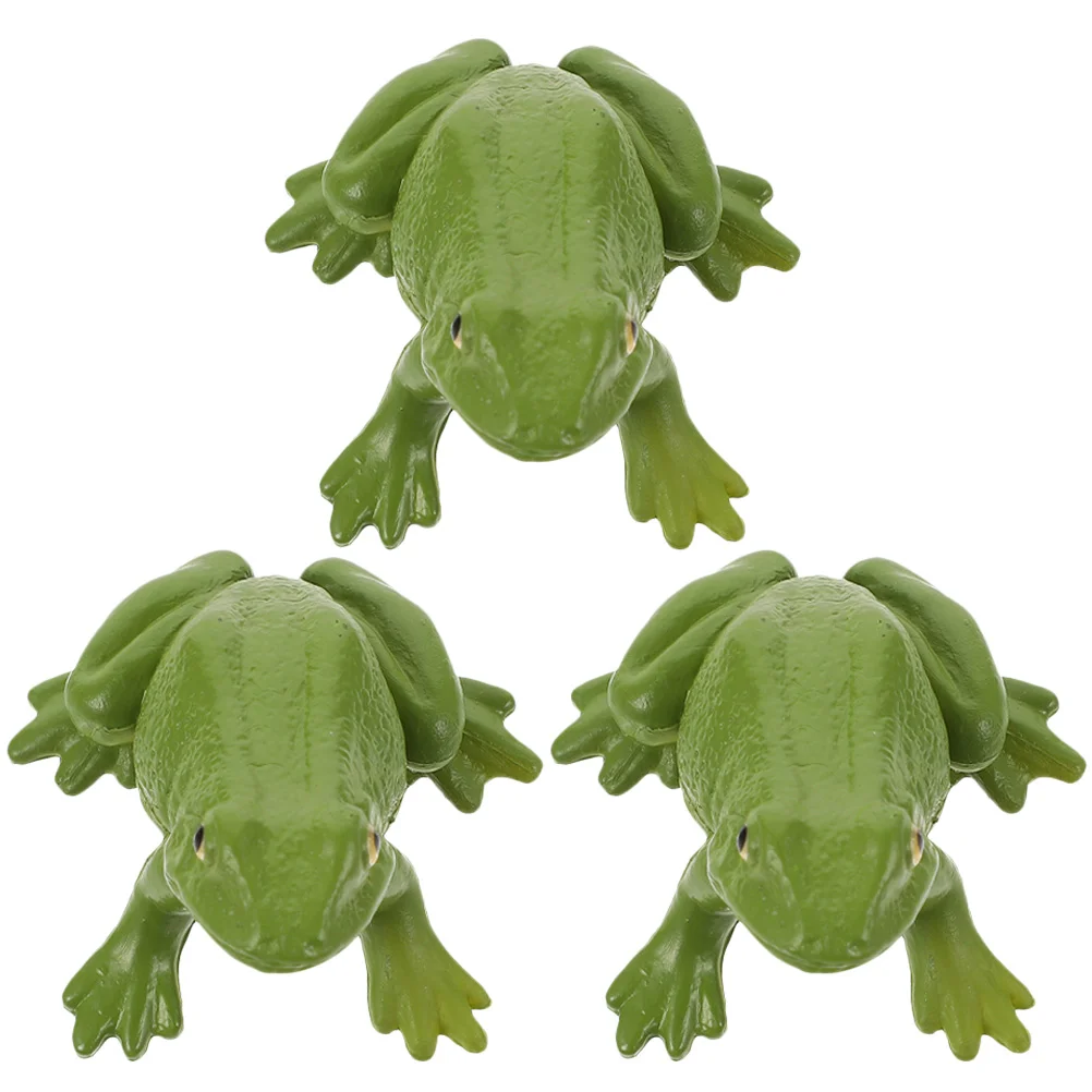 

3 Pcs Frog Statue Frogs Toy Figurine Desktop Toys Figures Model Animals Mini Figurines