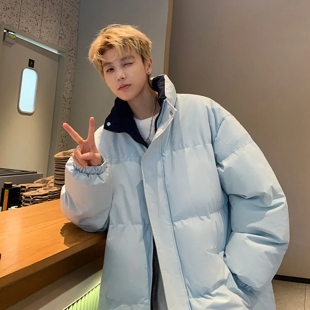 Мужское зимнее пальто на хлопковой подкладке свободная куртка-пуховик в