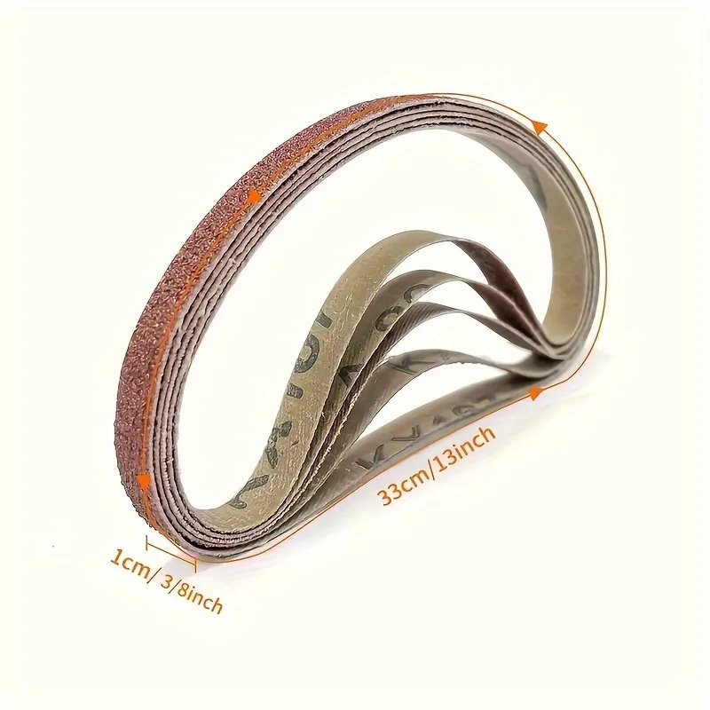 Набор шлифовальных лент из оксида алюминия 10x330 мм 60-600 5 шт.