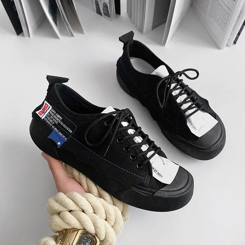 

Fashion Chunky Sneakers Men Canvas Shoes Lace Up Casual Sneakers Walk Designer Men's Shoes Flats Canvas Shoes for Men
