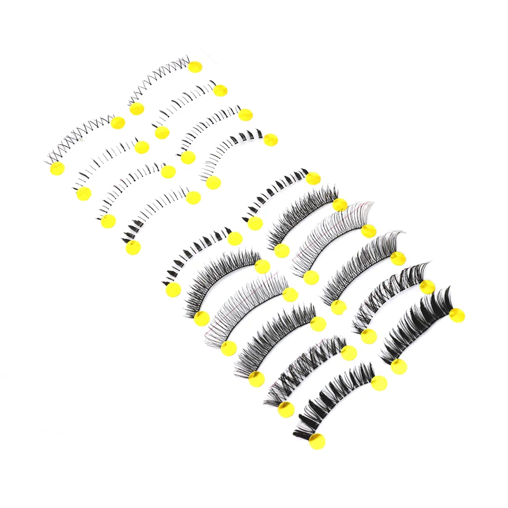 

10 Pairs Upper and Lower Bottom Mixed Style Clear Strip Band Thick Japanese Fluctuation False Eyelashes