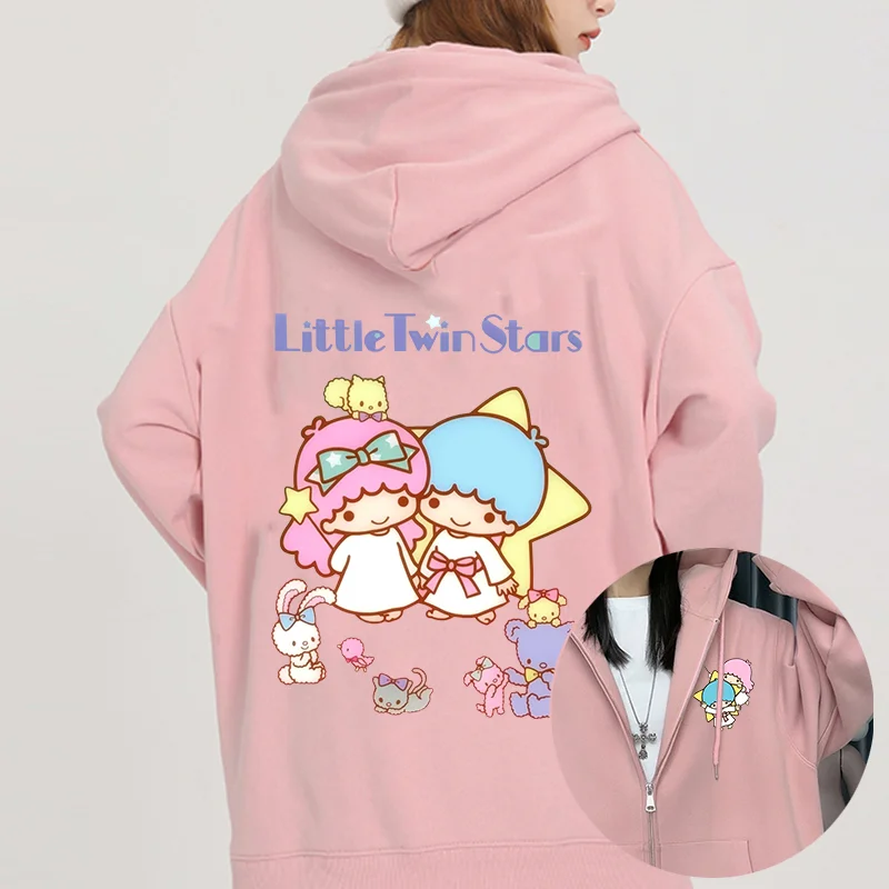 Sanrio Little Twin Stars Мужская и женская толстовка с капюшоном Повседневная уличная