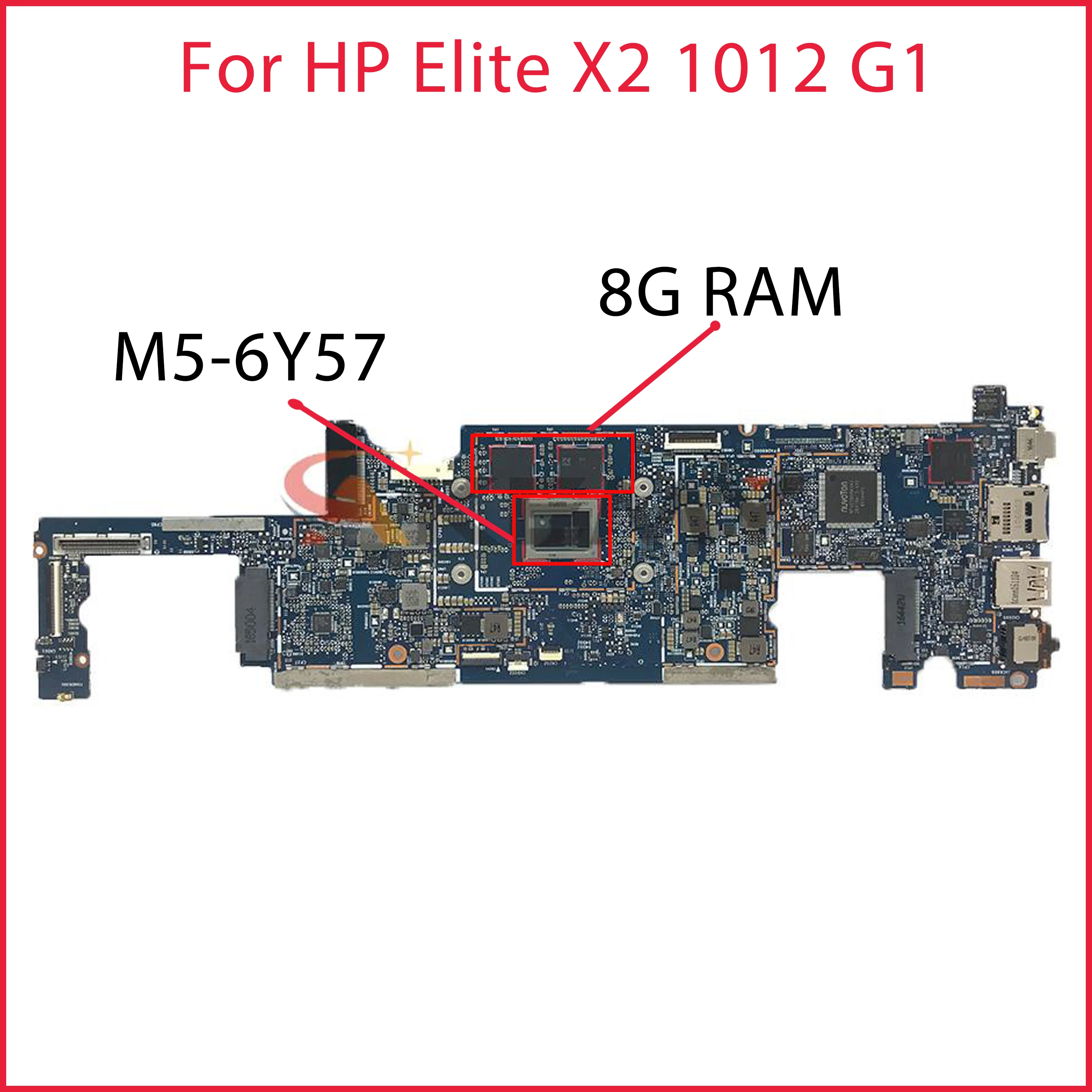 

Original For HP Elite X2 1012 G1 Laptop Motherboard 845473-001 845473-501 845473-601 M5-6Y57 CPU 8G RAM 100% Tested Fast ship
