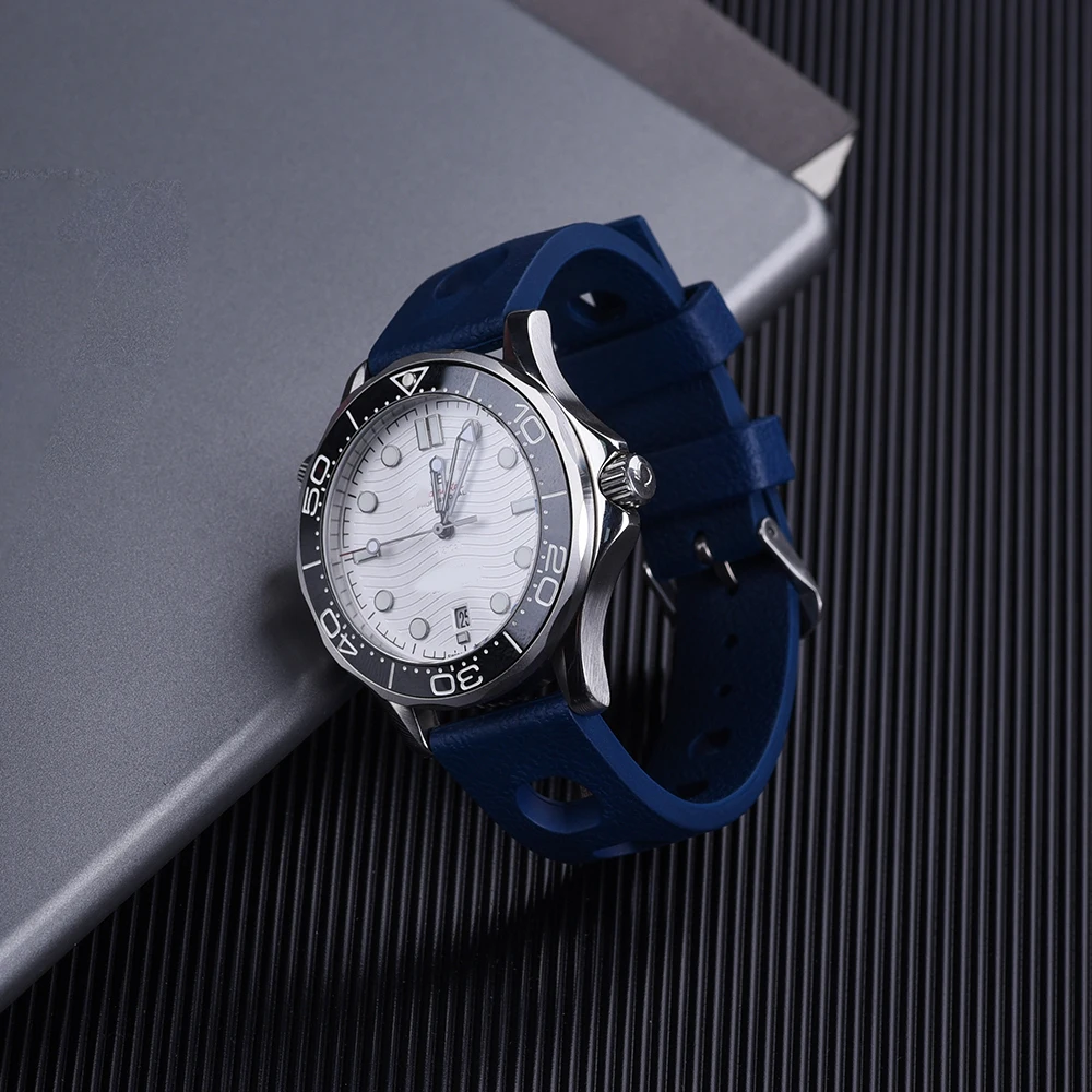 New Fluororubber Strap 20mm FKM Tropic Quick Release Watch Band For Omega/Rolex/Seiko Diving Watch Accessories