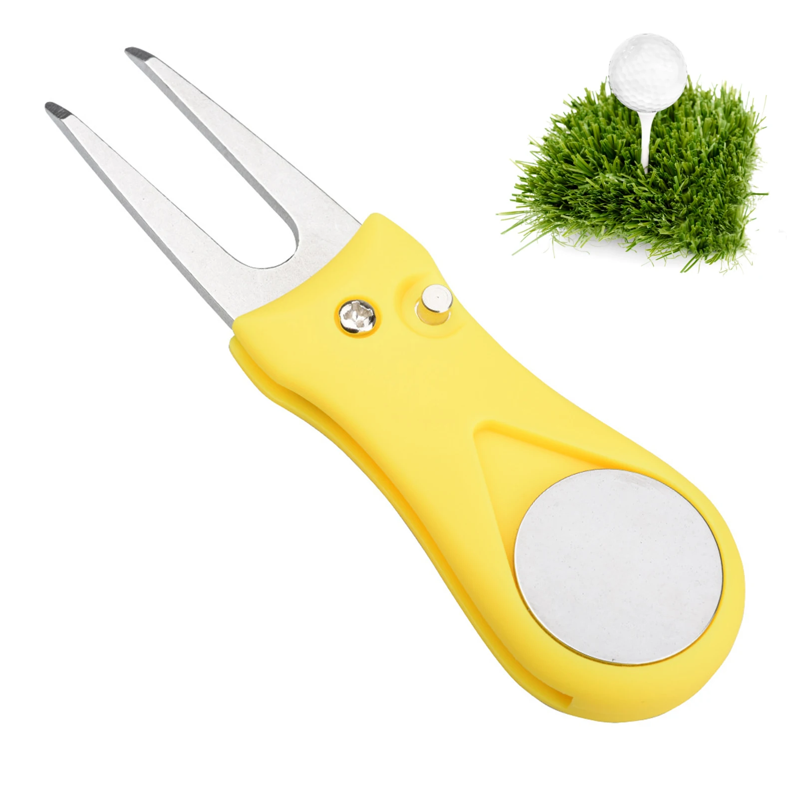 

Golf Repair Tool Divot Tool And Ball Marker Golf Divot Repair Tool Portable Foldable Accessories For Golfers Stainless Steel