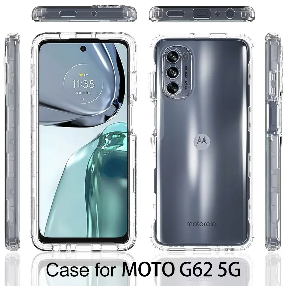 Прозрачный чехол HD для Motorola Moto G62, Женская Силиконовая задняя Сумка  для телефона, бампер для ПК, жесткий чехол с полной защитой для Moto G62 |  AliExpress