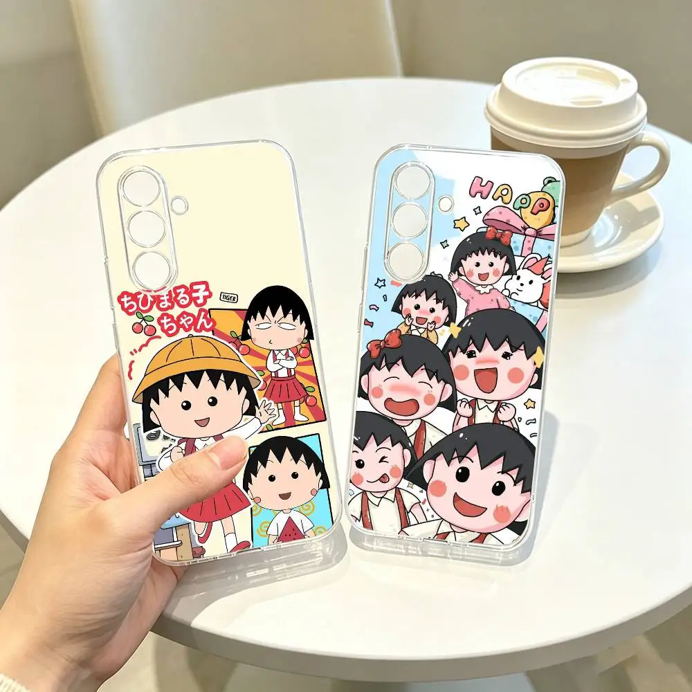 Фото Чехол для телефона Cartoon-C-Chibi-M-Maruko-chans для Samsung A10,12,20,21S,30,31,40,50,51,52,70,71, прозрачный чехол №1