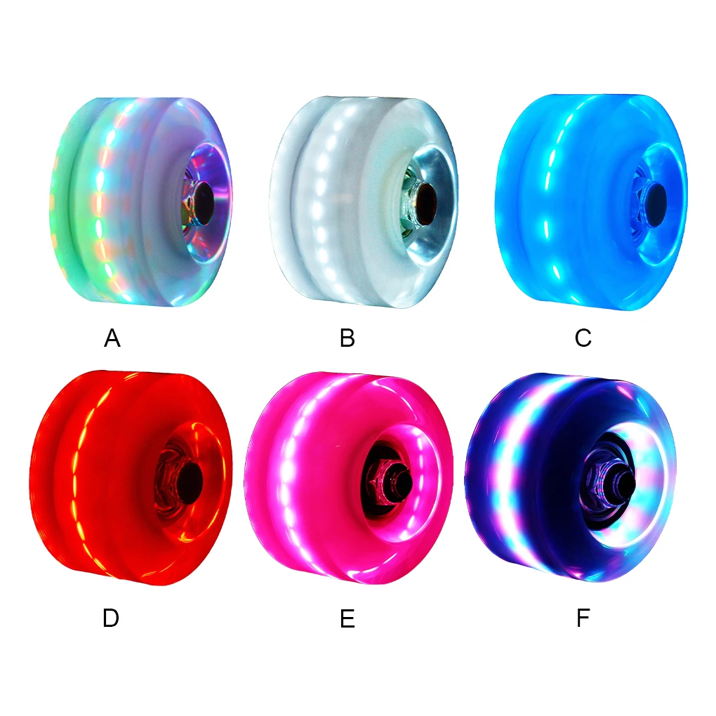 

Light Up Quad Roller Good Grip Skate Wheels with Bearings Reducing Friction Lightweight Double Row Wheel Pink Blue