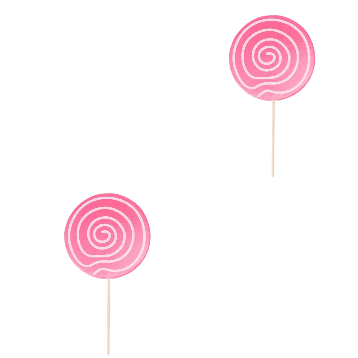 

2pcs Lollipop Simulation Model Food Theme Photo Props Photography Decoration for Kids (Pink)