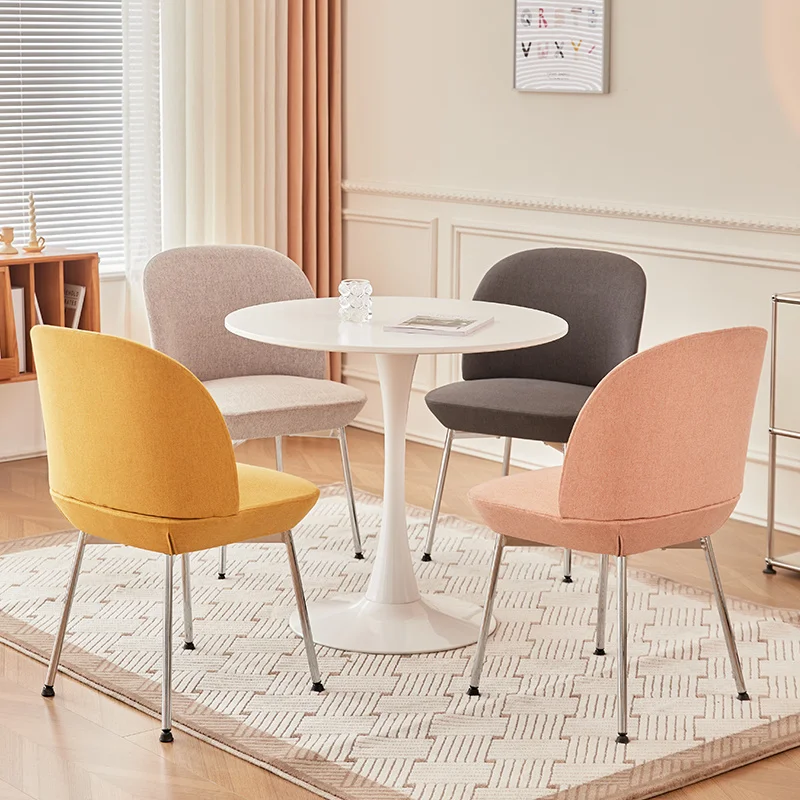 

Hard Steel Pipe Legs Dining Chair Ergonomic Backrest Nordic Chair Negotiation Reception Designer Chair Anti Slip Wear-resistant