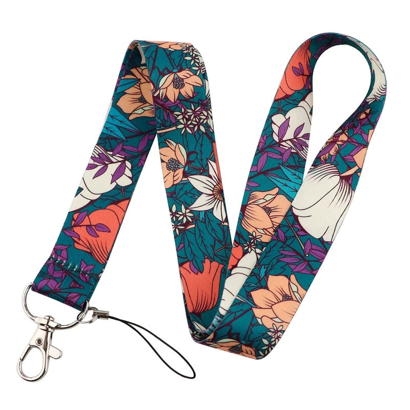 Винтажный ремешок для сотового телефона цветочный брелок ключей со свистком с ID