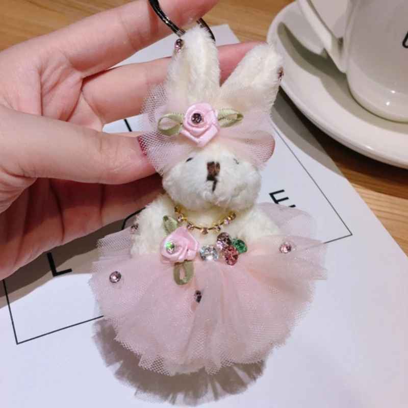 Плюшевые брелки для кукол плюшевые в форме кролика брелоки подвески рюкзака