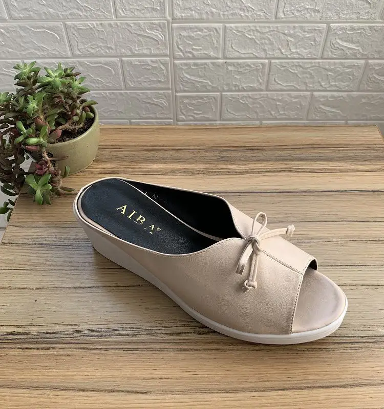 Women's Large Wedge Heel Slippers 41 42 43 Comfortable New Sandals Fat Foot