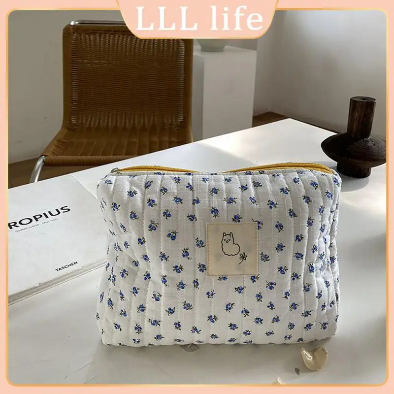 

Korean Cotton Cosmetic Storage Bag Floral Makeup Bag For Women Portable Skin Care Product Storage Bag Storage Bag