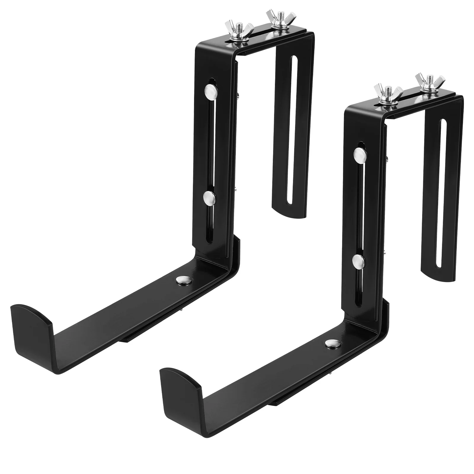 

Yardwe 2Pcs Railing Brackets Flower Box Planter Holders Rail Hangers for Patio Balcony Garden