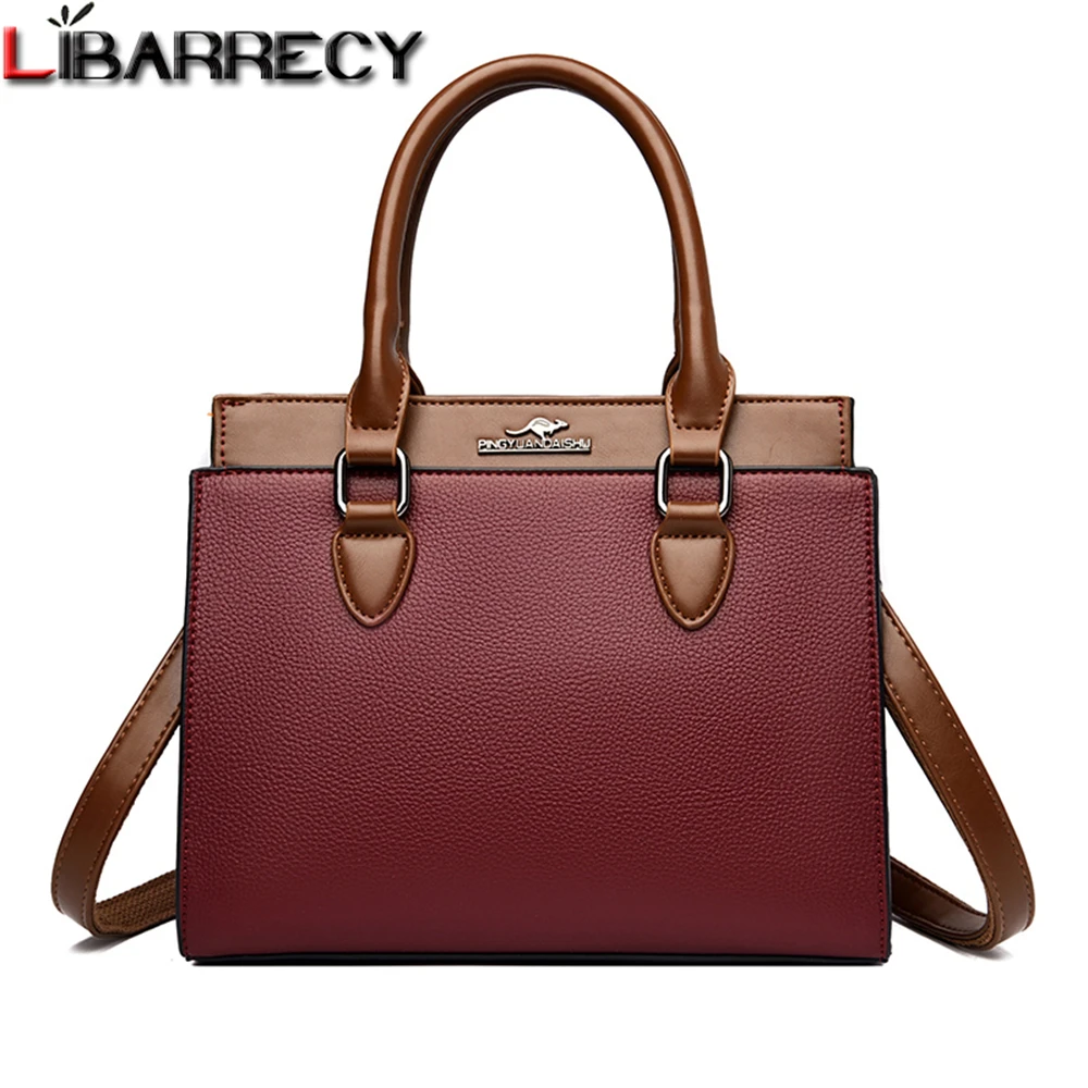 

Luxury Designer High Quality Leather Women's Handbag 2023 Spring New Panelled Design Ladies Shoulder Messenger Bags Bolso Mujer