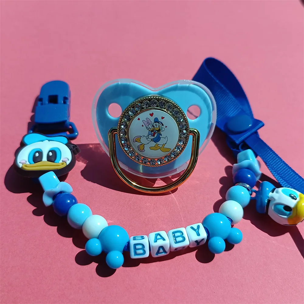 

[1 Set] Baby Sucking Silicone Soother Nipples and speenkoord Chew Toys for Children Disney Mickey Mouse Child Boys for Kids Gift