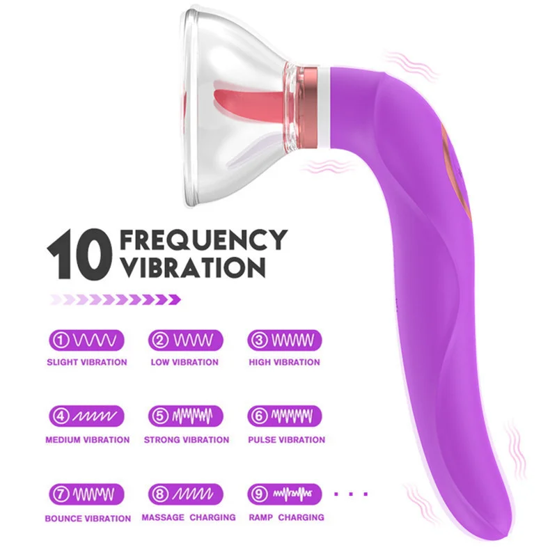 

Simulated tongue licking massage Yin sucking device clitoris sucking device vibration masturbation device chest massager fun