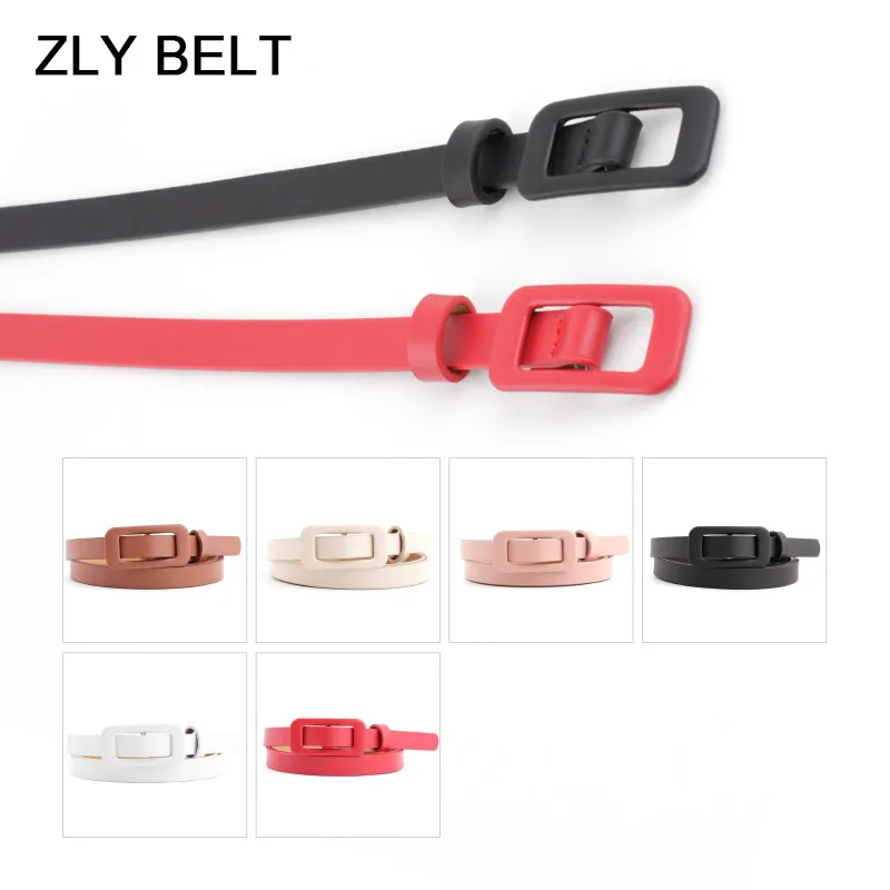 ZLY 2022 New Fashion Belt Women Men 107CM Slender Type Casual Jeans Style Plastic Buckle Elegant PU Leather Material Trend Belt